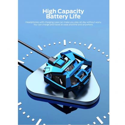 Безжични блутут слушалки със зареждащ кейс - Monster Airmars TWS In-Ear Gaming Bluetooth Earphones XKT09 (син) 4