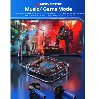 Безжични блутут слушалки със зареждащ кейс - Monster Airmars TWS In-Ear Gaming Bluetooth Earphones XKT01 (бял) 3