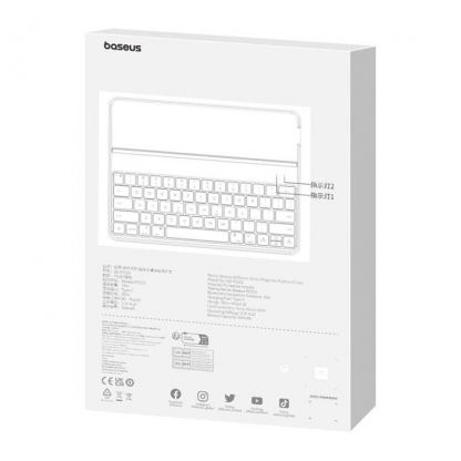 Кожен калъф и безжична блутут клавиатура за iPad Pro 12.9 M2 (2022), iPad Pro 12.9 M1 (2021), iPad Pro 12.9 (2020), iPad Pro 12.9 (2018) - Baseus Brilliance Magnetic Keyboard Case (P40112602111-04) (черен) 6