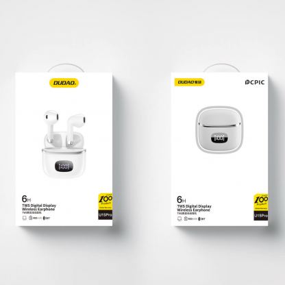 Безжични блутут слушалки със зареждащ кейс - Dudao U15 Pro TWS Bluetooth Earphones (бял) 4