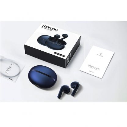 Безжични блутут слушалки със зареждащ кейс - Xiaomi Haylou X1 (2023) TWS Bluetooth Earbuds (син) 6