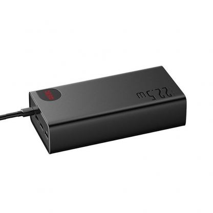 Външна батерия с 3xUSB-A и 1xUSB-C изходи с технология за бързо зареждане - Baseus Adaman Metal Digital Display Power Bank 22.5W 40000 mAh (PPAD020101) (черен) 5