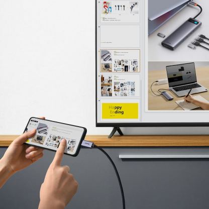 Кабел с поддръжка на 4K за свързване от USB-C към HDMI (200 см) - Baseus 4K 60Hz USB-C to HDMI Cable (WKGQ010101) (черен) 10