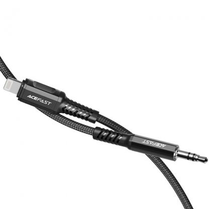 Качествен аудио кабел от Lightning към 3.5 мм. аудио жак (120 см) (черен)  - Acefast MFi Audio Cable With Lightning Connector 4