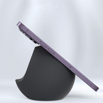 Силиконова поставка за зареждане на iPhone и Apple Watch чрез поставяне на Apple MagSafe Charger и Apple Watch кабел - Choetech Silicone Charging Stand for MagSafe and Apple Watch (черен) 7