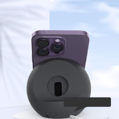 Силиконова поставка за зареждане на iPhone и Apple Watch чрез поставяне на Apple MagSafe Charger и Apple Watch кабел - Choetech Silicone Charging Stand for MagSafe and Apple Watch (черен) 8