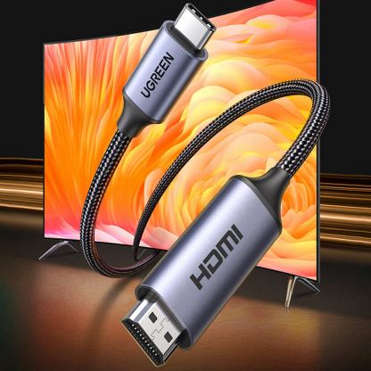Кабел с поддръжка на 8K за свързване от USB-C към HDMI - Ugreen 8K 60Hz USB-C to HDMI Cable (тъмносив) 2