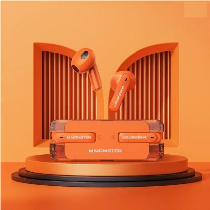 Безжични блутут слушалки със зареждащ кейс - Monster Airmars TWS In-Ear Gaming Bluetooth Earphones (оранжев) 2