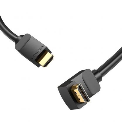 4K HDMI към HDMI кабел (200 см) - Vention Angled HDMI Male To HDMI Male Cable (черен) 4
