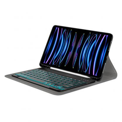Кожен калъф и безжична блутут клавиатура за  iPad Pro 11 M2 (2022), iPad Pro 11 M1 (2021), iPad Pro 11 (2020), iPad Pro 11 (2018) - Techsuit CozyTab Case and Bluetooth Keyboard (черен) 4