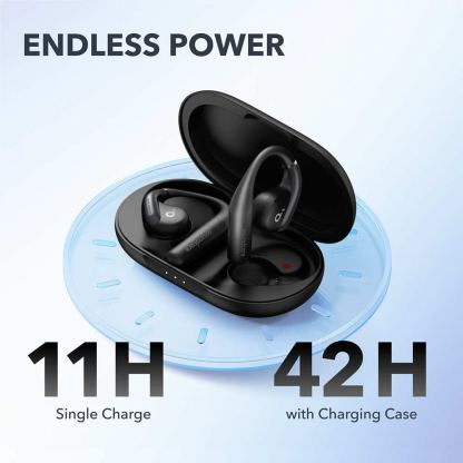 Спортни блутут TWS слушалки с кейс за зареждане - Anker SoundCore AeroFit TWS Earbuds (черен) 7