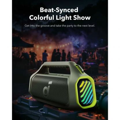 Безжичен блутут спийкър за мобилни устройства - Anker Boom 2 Plus SoundCore Outdoor Bluetooth Speaker 140W, IPX7 (зелен) 5