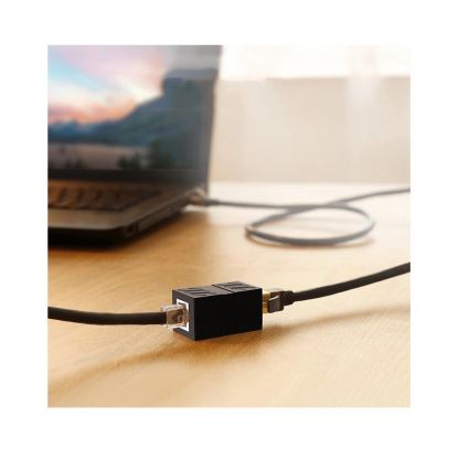 Ugreen Ethernet Network Cable Connector 10 Gbps - Ethernet удължителен адаптер за свързване на два RJ45 кабела (черен) 3