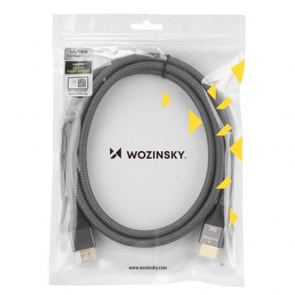 Високоскоростен 8K HDMI към HDMI кабел (500 см) (черен-сребрист)  - Wozinsky Ultra High Speed HDMI 2.1, 8K 60Hz Cable 8