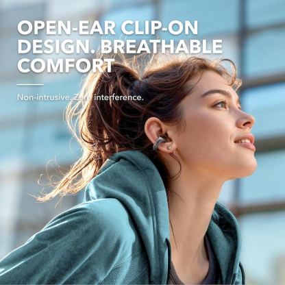 Безжични блутут слушалки със зареждащ кейс - Anker SoundCore C30i Open Ear Wireless TWS Earbuds (черен-прозрачен) 2