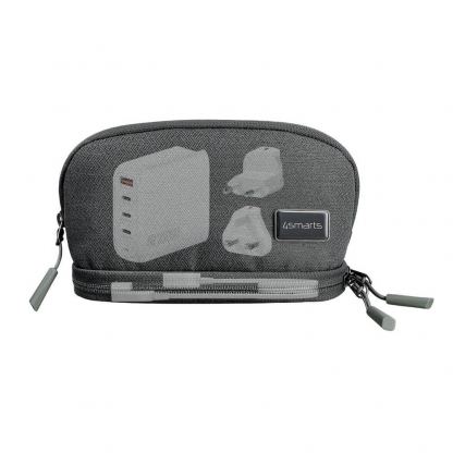 Органайзер за захранване, кабели, слушалки и други аксесоари - 4smarts Tech-Pouch On-The-Go (сив) 5