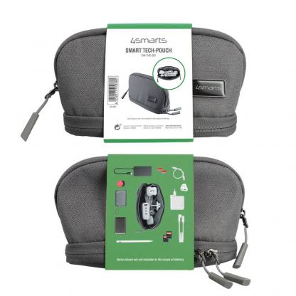 Органайзер за захранване, кабели, слушалки и други аксесоари - 4smarts Tech-Pouch On-The-Go (сив) 8