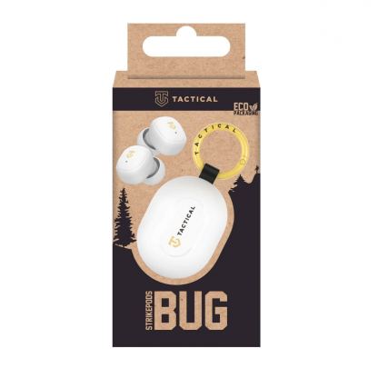 Безжични блутут слушалки с удароустойчив зареждащ метален кейс - Tactical StrikePods Bug TWS Bluetooth Earphones (бял) 7