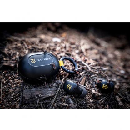 Безжични блутут слушалки с удароустойчив зареждащ метален кейс - Tactical StrikePods Bug TWS Bluetooth Earphones (черен) 5