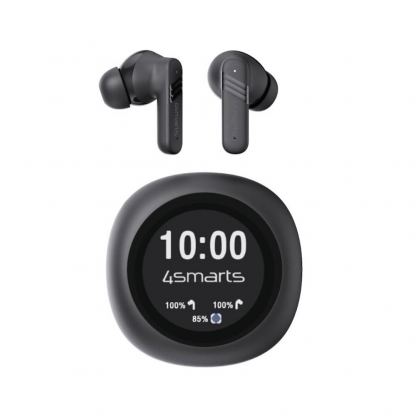 Безжични блутут слушалки със зареждащ кейс - 4smarts SkyBuds Screen Pro ANC TWS In-Ear Bluetooth Earphones (черен) 2