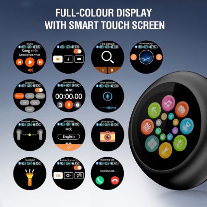 Безжични блутут слушалки със зареждащ кейс - 4smarts SkyBuds Screen Pro ANC TWS In-Ear Bluetooth Earphones (черен) 12