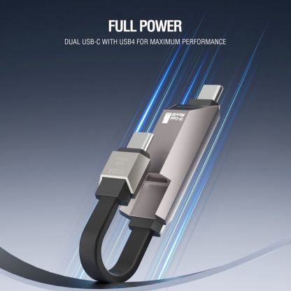 Компактен USB-C към USB-C кабел с четец за microSD карти памет за мобилни устройства - 4smarts Enterprise Storage USB4 USB-C to USB-C Cable 240W Card Reading Cable (черен) (6 см) 5