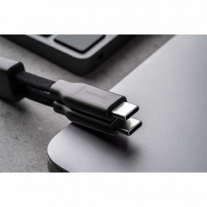 Кабел за бързо зареждане за устройства с USB-C порт (12 см) (черен) - Nomad ChargeKey USB-C to USB-C 240W Charging Cable 7