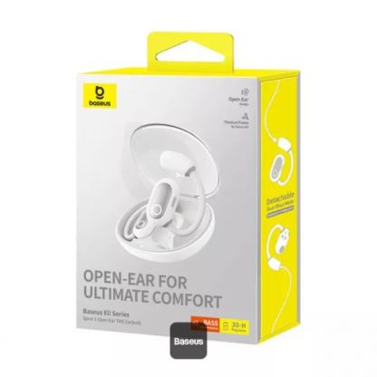 Безжични блутут слушалки със зареждащ кейс - Baseus Eli Sport 1 Open-Ear TWS Earbuds (бял) 11
