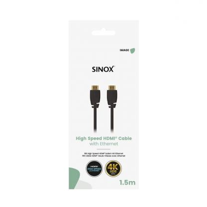 4K HDMI към HDMI кабел (черен) (150 см) - Sinox High Speed 4K with Ethernet HDMI Cable  2
