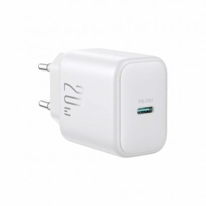 Захранване за ел. мрежа с USB-C изход с технология за бързо зареждане и USB-C към USB-C кабел (бял)  - Joyroom USB-C PD 20W Wall Charger and USB-C Cable 2