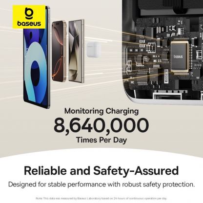 Външна батерия с вграден USB-C кабел, USB-C порт и Qi2 безжично зареждане - Baseus Nomos Qi2 Power Bank 10000 mAh 45W (сив) 6