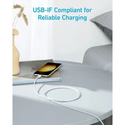 Кабел с бързо зареждане за устройства с USB-C порт  - Anker 310 USB-C to USB-C Cable 240W (90 см) (бял) 3