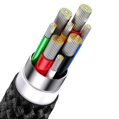 Универсален USB-C кабел с Lightning, microUSB и USB-C конектори - Baseus Flash Series II 3-in-1 USB-C Fast Charging Cable 100W (CASS030201) (черен) (150 см) 5
