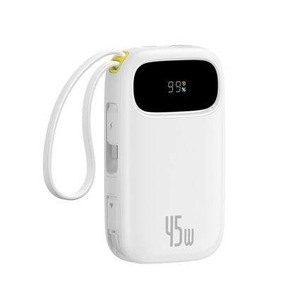 Външна батерия с вграден USB-C и Lightning кабел и USB-C, USB-А портове - Baseus EnerFill FC31 Qpow2 Power Bank With USB-C and Lightning cable 45W 20000 mAh (бял) 2