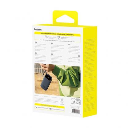 Външна батерия с вграден USB-C и Lightning кабел и USB-C, USB-А портове - Baseus Qpow3 Digital Display Power Bank With USB-C And Lightning cable 22.5W 20000mAh (черен) 4