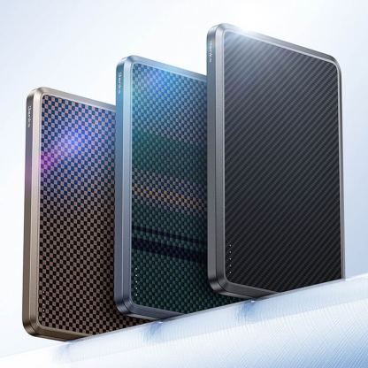 Преносима външна батерия с USB-C порт и безжично зареждане с MagSafe - Benks ArmorGo Aurora Light Magnetic Wireless Power Bank 10000 mAh 15W (черен-зелен) 5