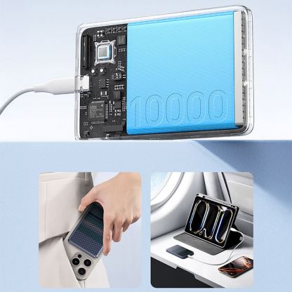 Преносима външна батерия с USB-C порт и безжично зареждане с MagSafe - Benks ArmorGo Aurora Light Magnetic Wireless Power Bank 10000 mAh 15W (черен-зелен) 8