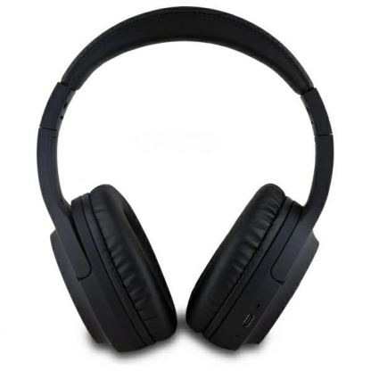 Безжични блутут слушалки с микрофон за мобилни устройства - DKNY PU Leather Arch Logo Bluetooth Headphones (черен) 3