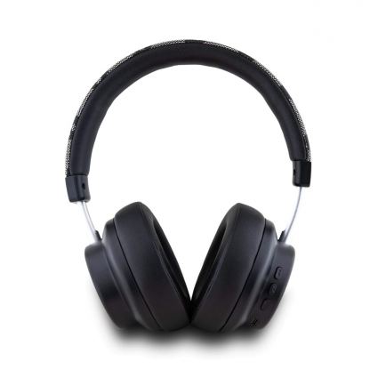 Безжични блутут слушалки с микрофон за мобилни устройства - DKNY PU Leather Checkered Pattern Wireless Headphone (черен) 3