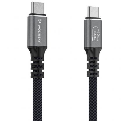 Здрав USB4 кабел с Thunderbolt 4 за устройства с USB-C порт - Wozinsky Thunderbolt 4 USB4 USB-C to USB-C Cable 240W (черен) (150 см)  4