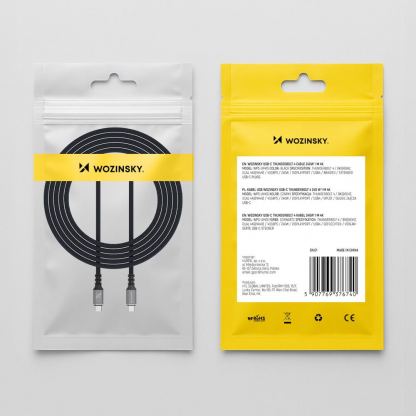Здрав USB4 кабел с Thunderbolt 4 за устройства с USB-C порт - Wozinsky Thunderbolt 4 USB4 USB-C to USB-C Cable 240W (черен) (150 см)  11