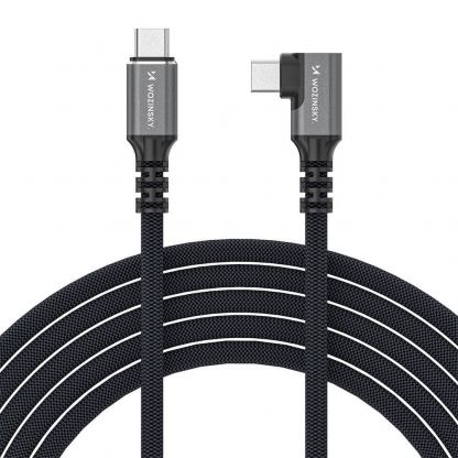 Здрав USB4 кабел с Thunderbolt 4 за устройства с USB-C порт - Wozinsky Thunderbolt 4 USB4 USB-C to USB-C Angled Cable 240W (черен) (100 см)  2