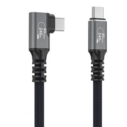 Здрав USB4 кабел с Thunderbolt 4 за устройства с USB-C порт - Wozinsky Thunderbolt 4 USB4 USB-C to USB-C Angled Cable 240W (черен) (100 см)  4