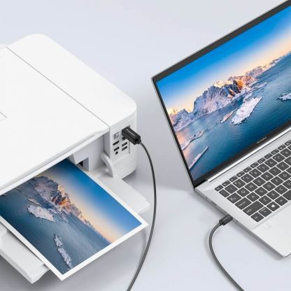 Кабел за принтер и други външни устройства USB-C Male към USB-B Male - Wozinsky USB-C To USB-B 2.0 Printer Cable (черен) (100 см) 6