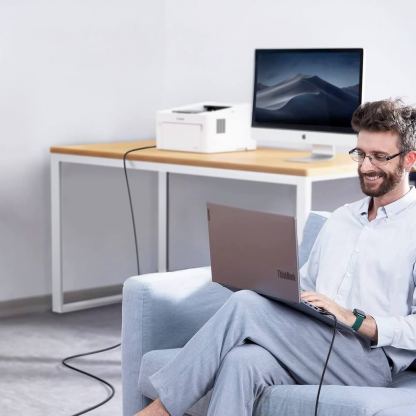 Кабел за принтер и други външни устройства USB-C Male към USB-B Male - Wozinsky USB-C To USB-B 2.0 Printer Cable (черен) (100 см) 8