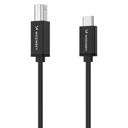Кабел за принтер и други външни устройства USB-C Male към USB-B Male - Wozinsky USB-C To USB-B 2.0 Printer Cable (черен) (200 см) 4
