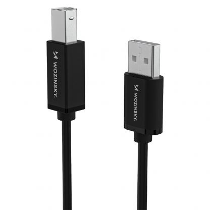 Кабел за принтер и други външни устройства USB-A Male към USB-B Male - Wozinsky USB 2.0 to USB Type B Cable (черен) (150 см) 3