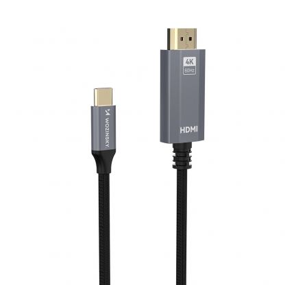 Кабел с поддръжка на 4K за свързване от USB-C към HDMI - Wozinsky WCCH-01 4K 60Hz USB-C to HDMI Cable (черен) (180 см) 4