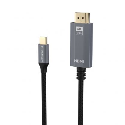 Кабел с поддръжка на 4K за свързване от USB-C към HDMI - Wozinsky WCCH-01 4K 60Hz USB-C to HDMI Cable (черен) (180 см) 5