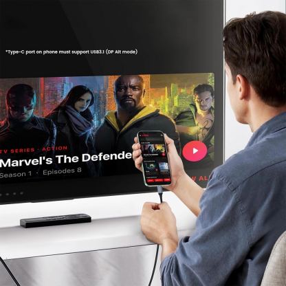 Кабел с поддръжка на 4K за свързване от USB-C към HDMI - Wozinsky WCCH-01 4K 60Hz USB-C to HDMI Cable (черен) (180 см) 6